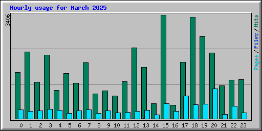 Hourly usage for March 2025