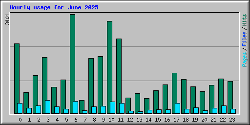 Hourly usage for June 2025