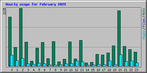 Hourly usage for February 2025