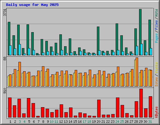 Daily usage for May 2025