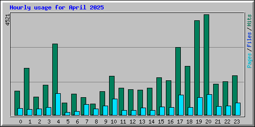 Hourly usage for April 2025