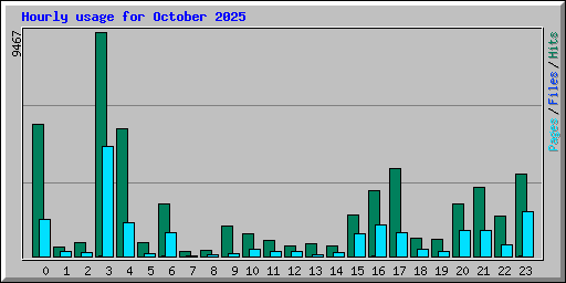 Hourly usage for October 2025